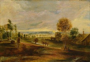 Maisema maatilarakennuksilla: Auringonlasku, 1600-luku